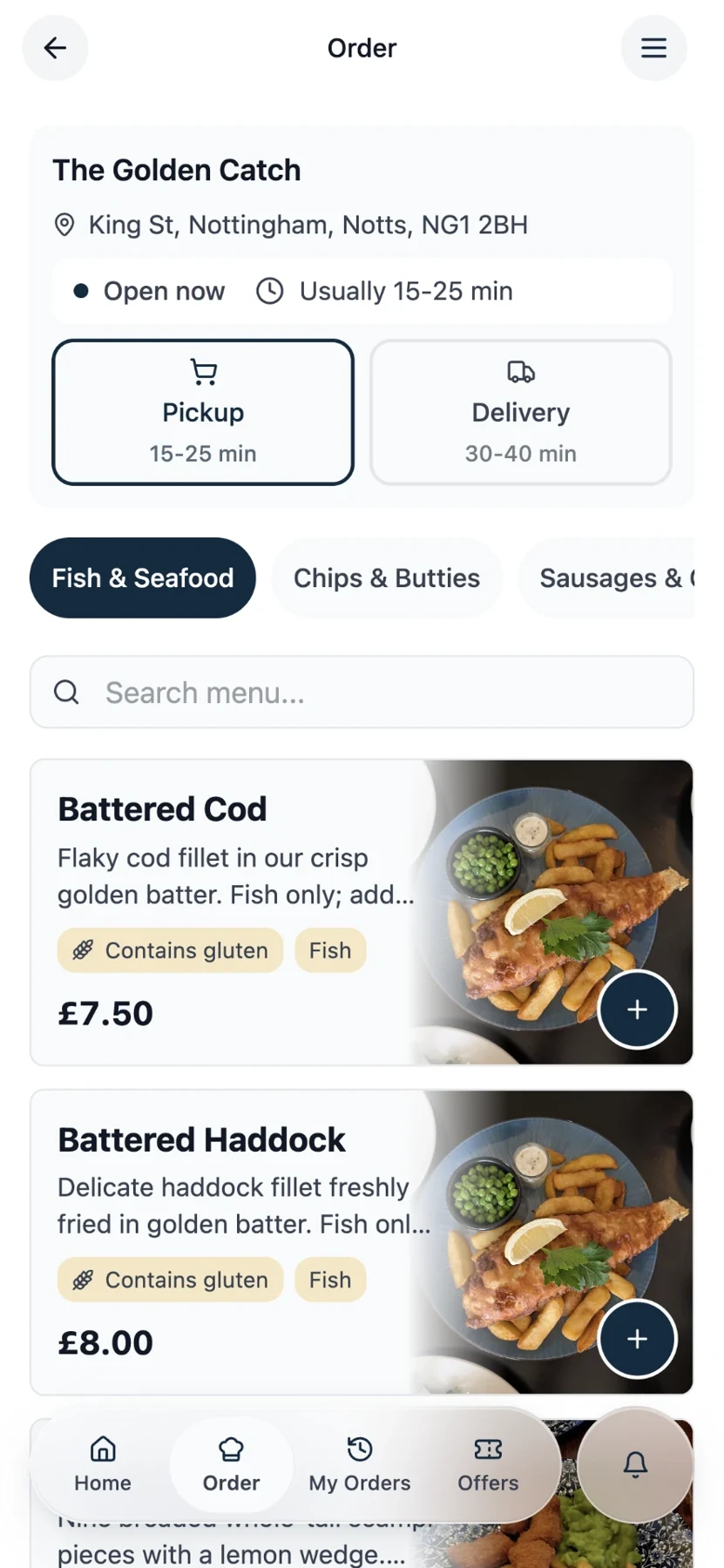 The Golden Catch app example: Find a favourite