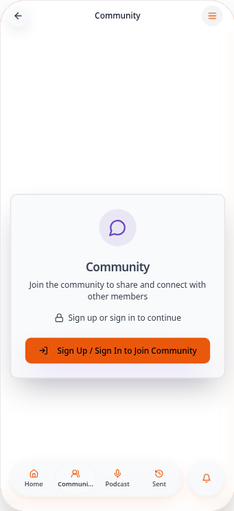 Sign-in prompt on the community wall