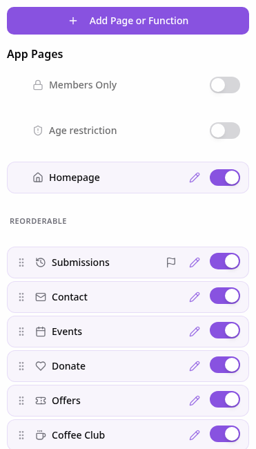 Pages panel in the Demo Bakery Co editor