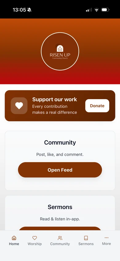 Church giving and community screen