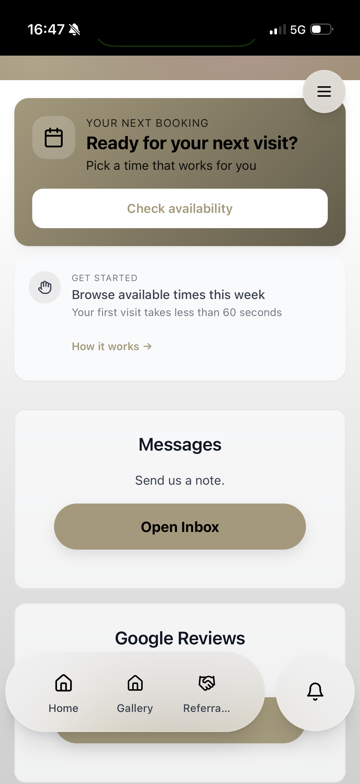 Barbershop push notification