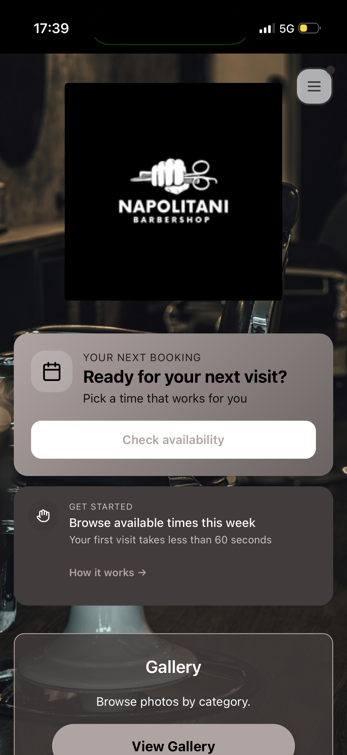 Barbershop app profile