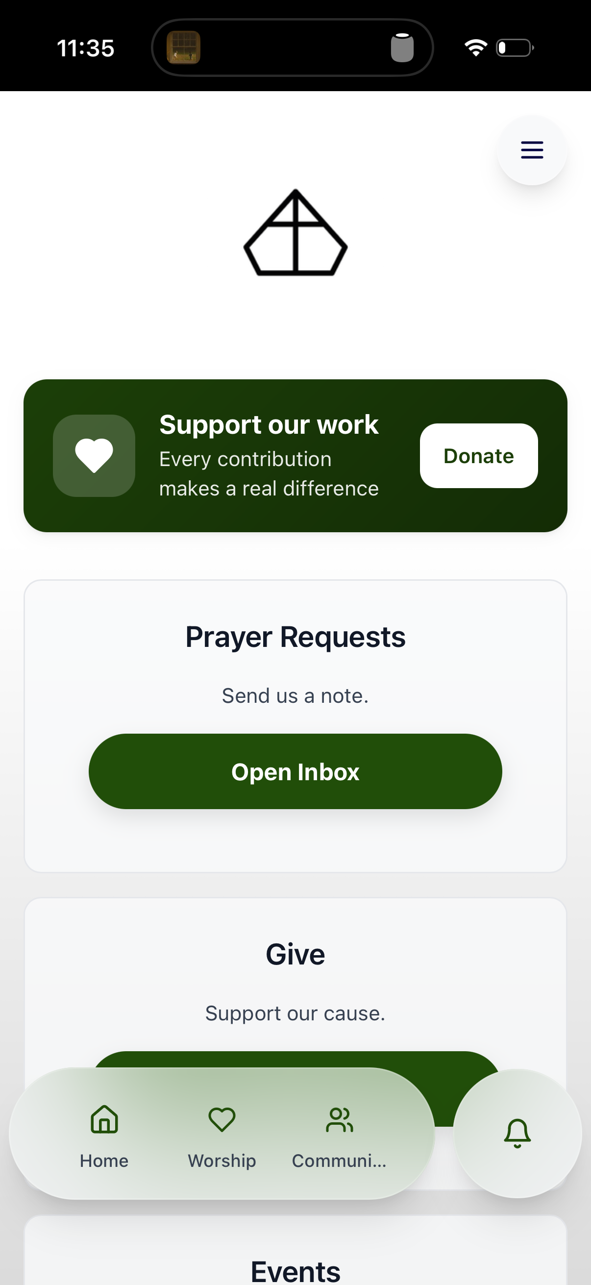 Church app prayer requests