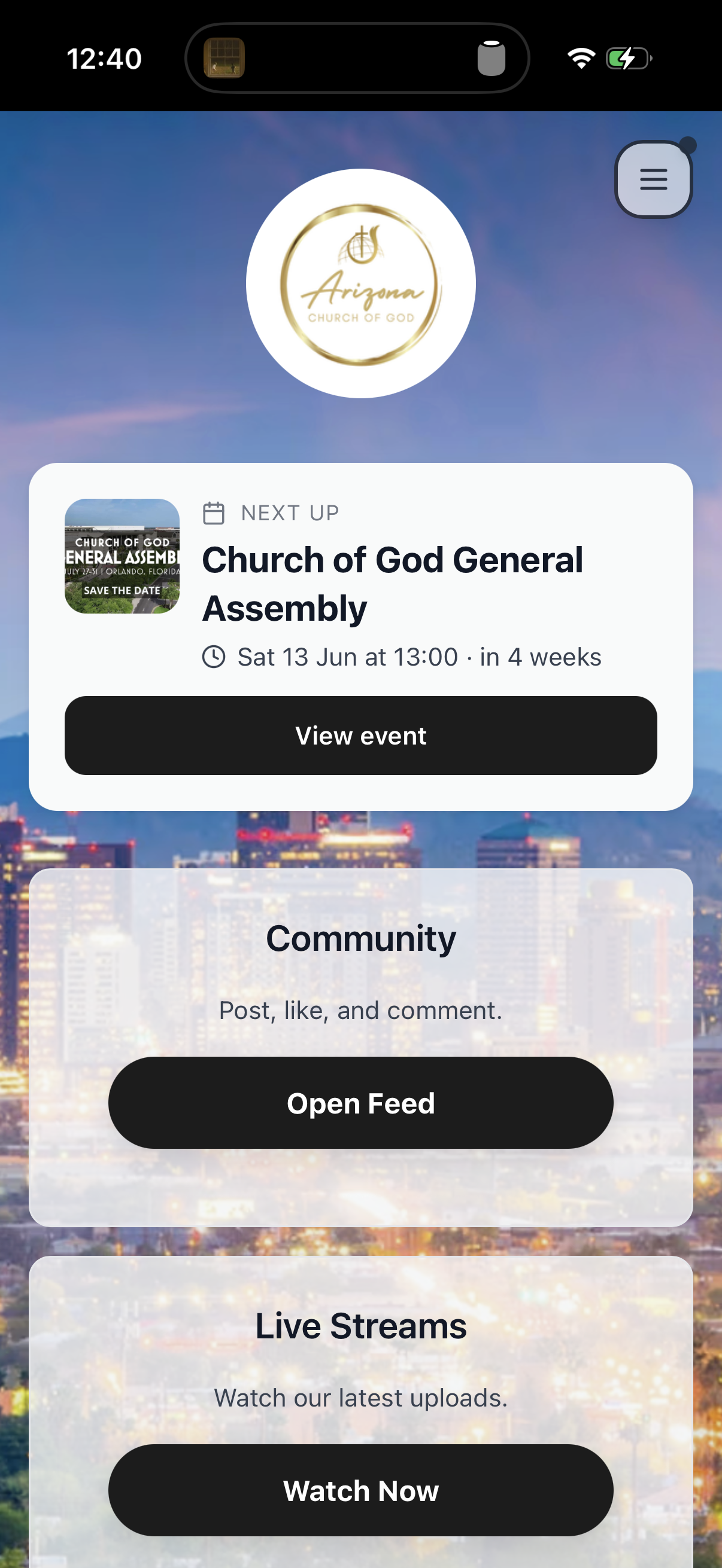 Church app live stream