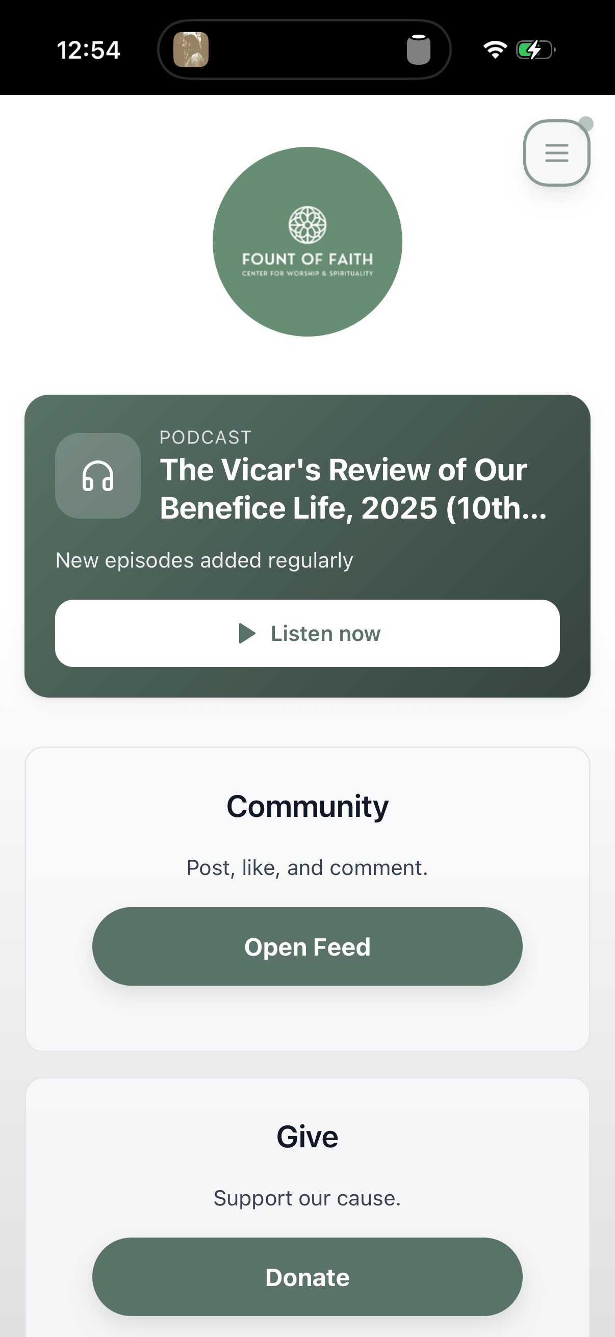 Church app community wall
