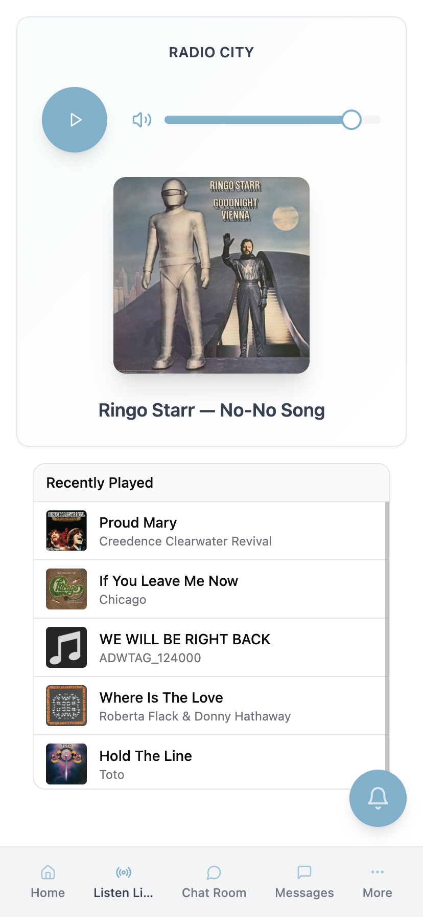 AppBuild app example showing live radio example — AppBuild vs Fourthwall app builder comparison