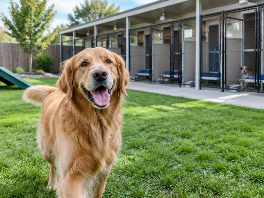 A view inside an independent dog boarding business