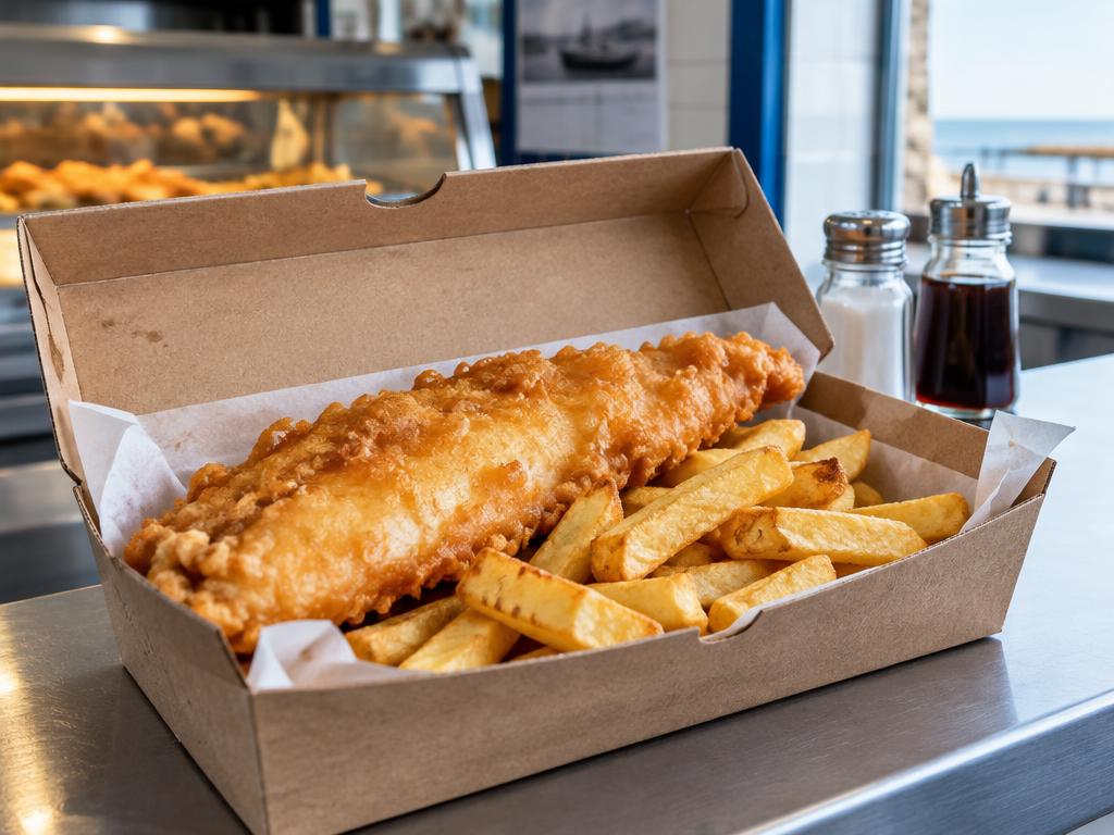 A view inside an independent fish and chip shop business