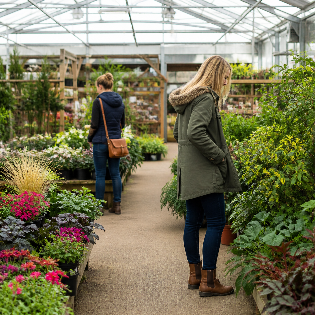 Garden centre app showing loyalty club, seasonal offers and workshop booking on a phone