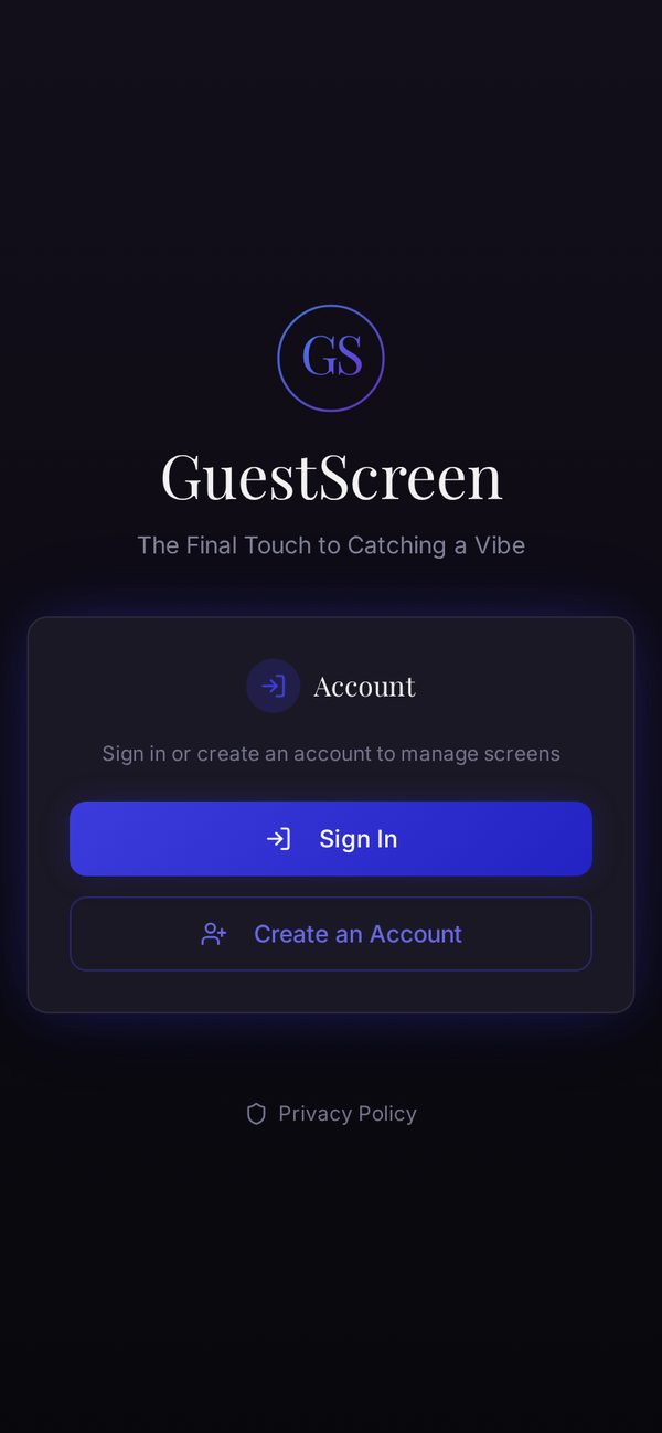 Guest Screen running as a mobile app
