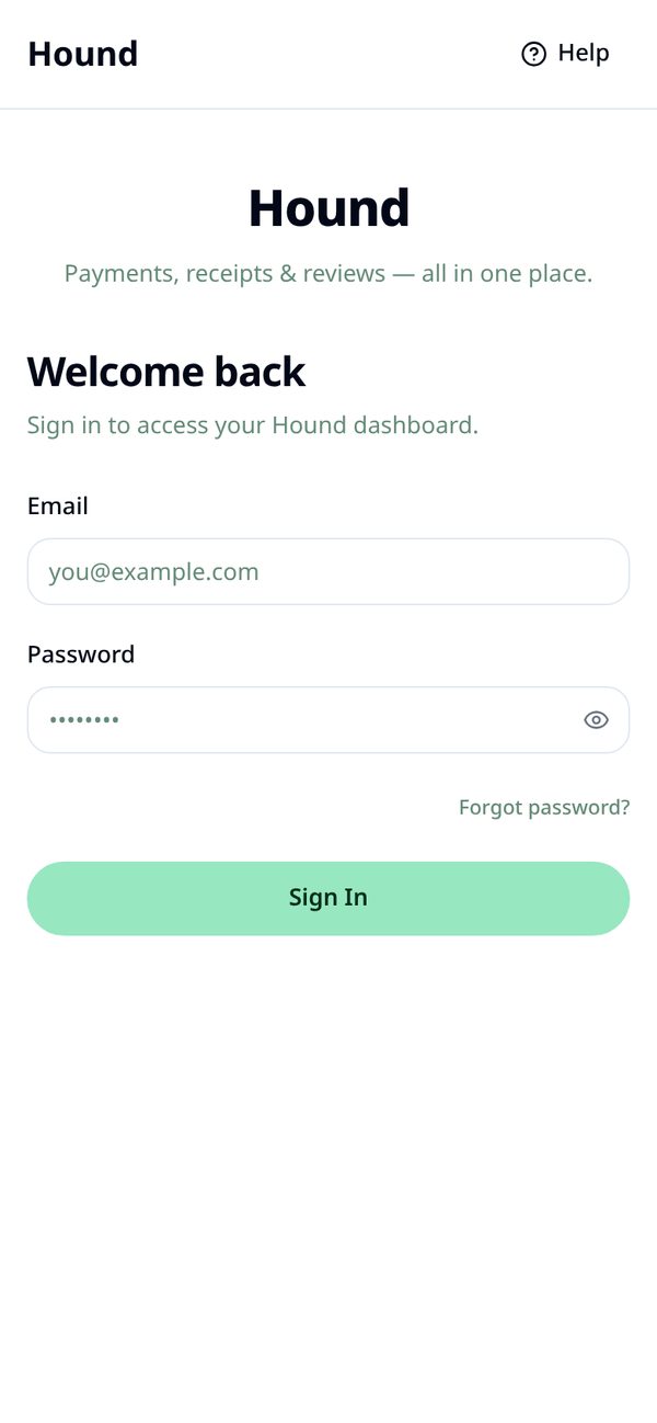 Hound running as a mobile app