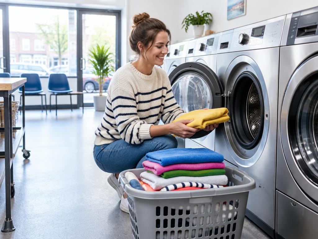A view inside an independent laundrette business