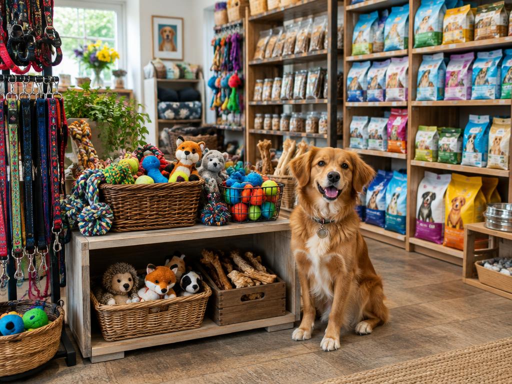 A view inside an independent pet shop business
