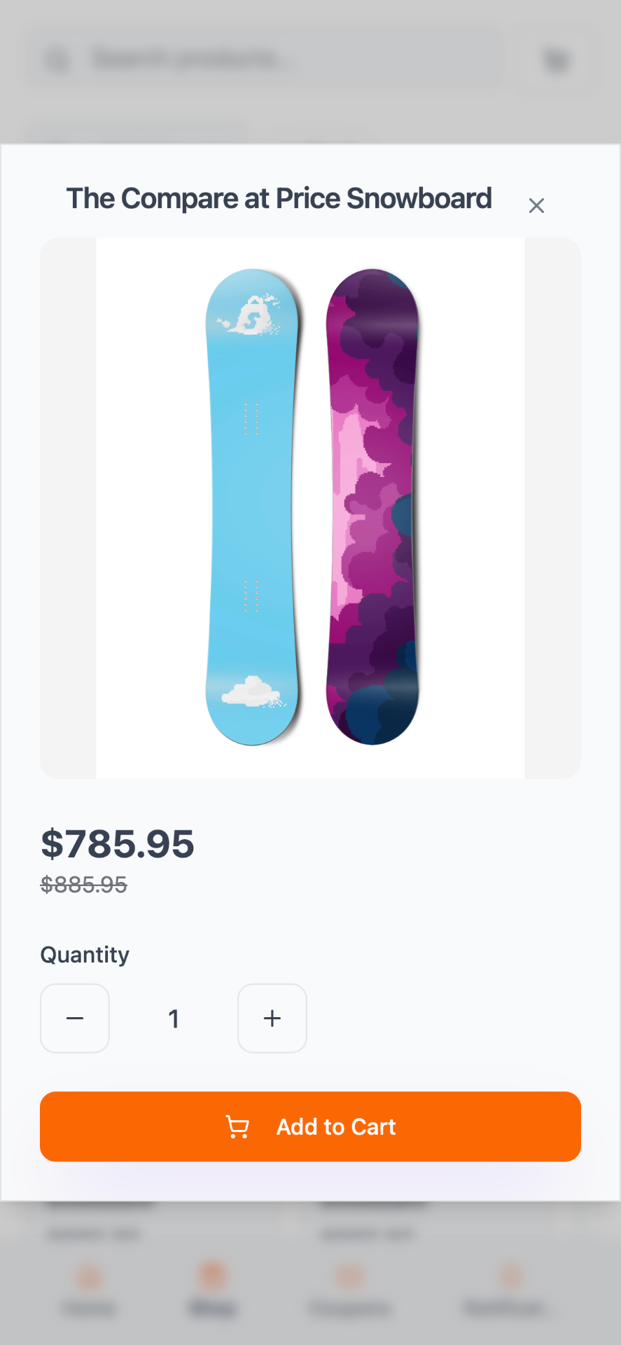 Mobile product detail with Add to Cart
