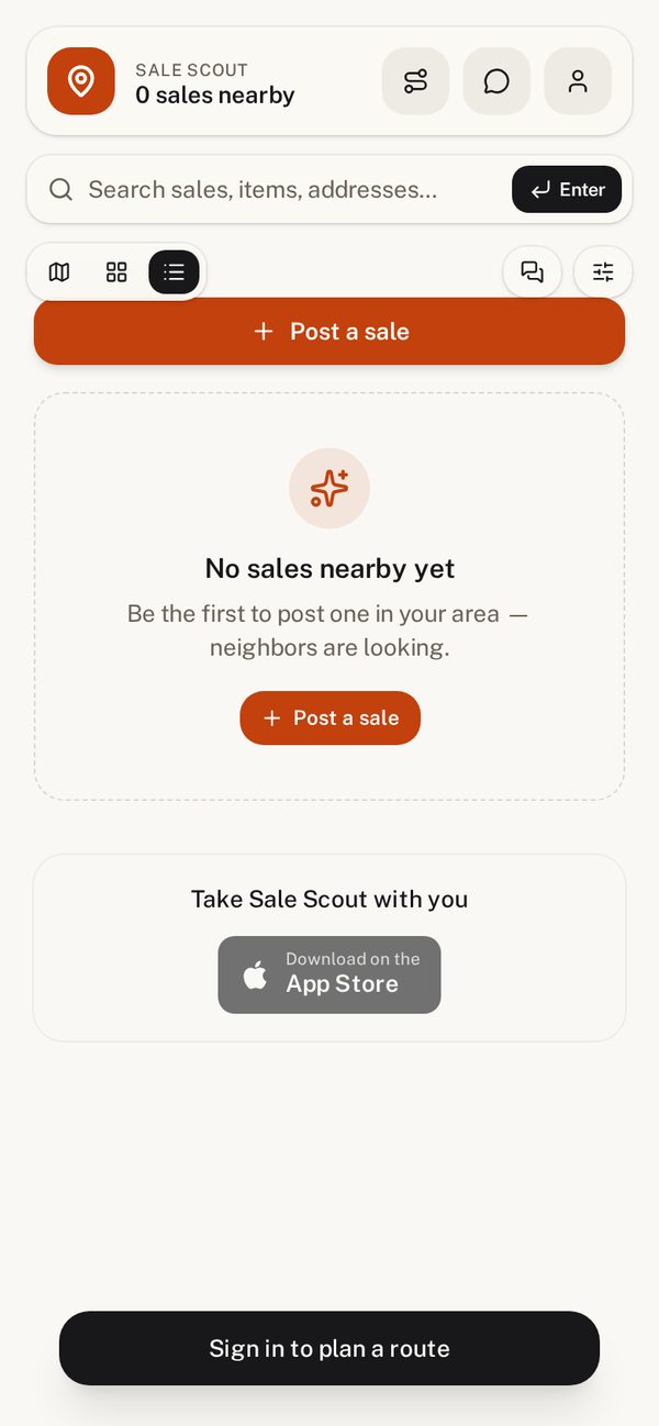 Sale Scout running as a mobile app