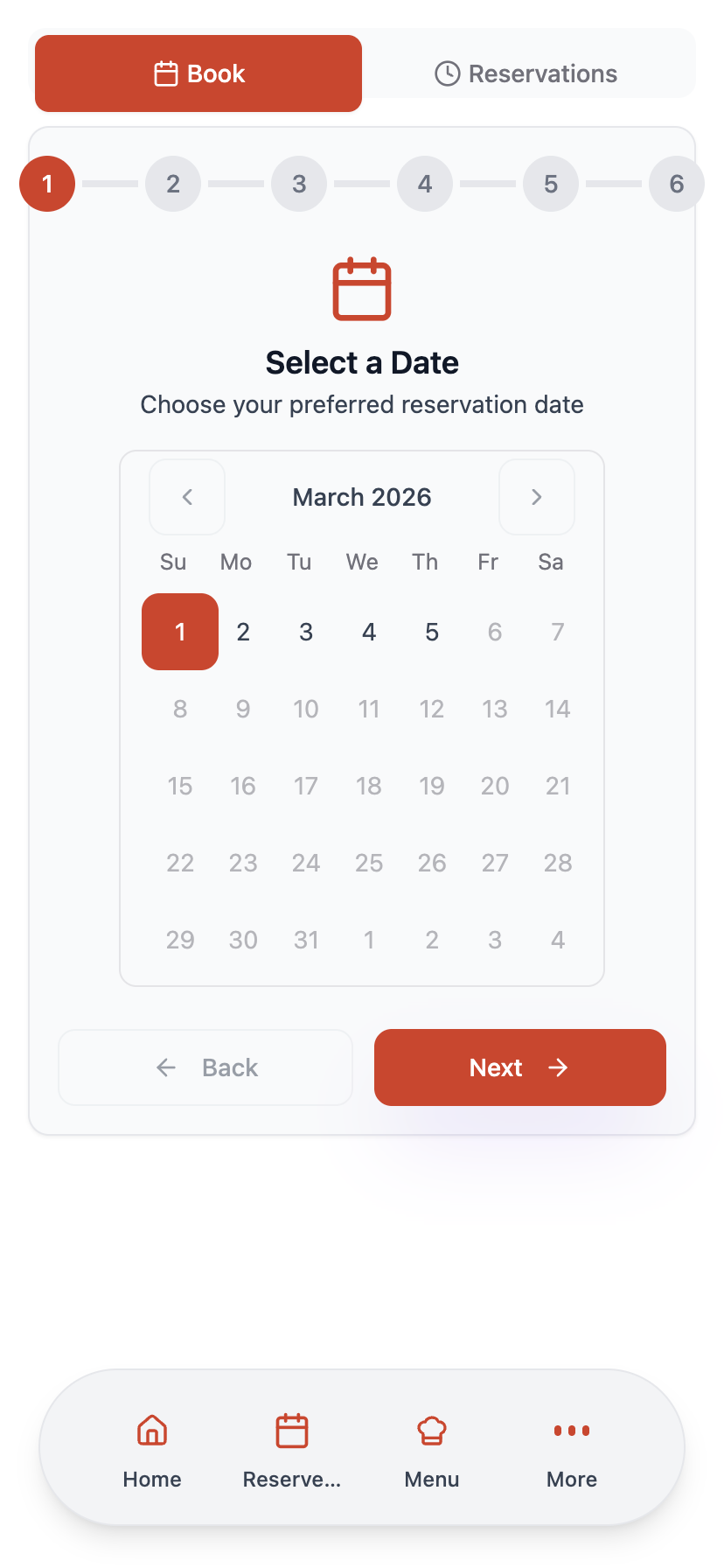 Effortless Table Reservations - Step 1