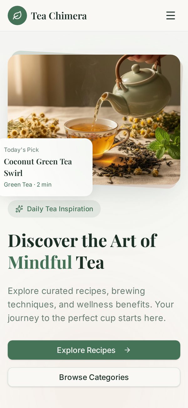 Tea Chimera running as a mobile app