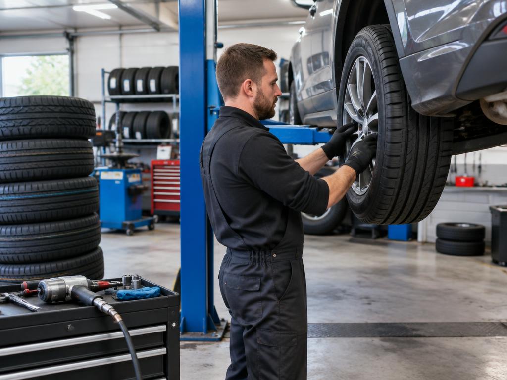 A view inside an independent tyre fitter business
